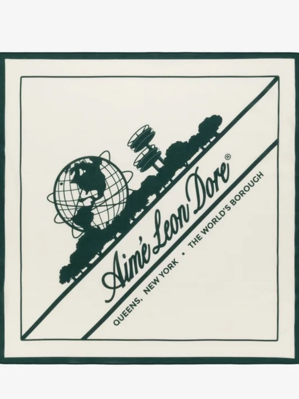 Aime Leon Dore Bandana Scarf Cream/Dark Green